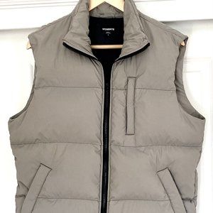 James Perse Yosemite Vest Down Puffer Vest Gray Full Zip Men's 1/Small $295